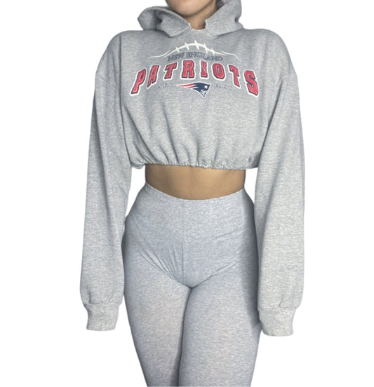 New England Patriots AFC Reworked Crop Hoodie