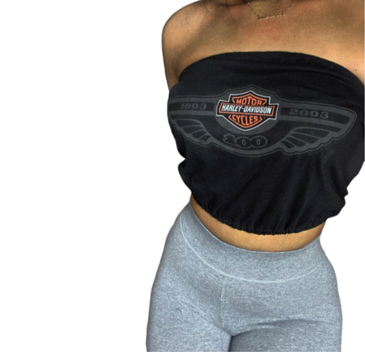 Harley Davidson Reworked Crop Tube Top