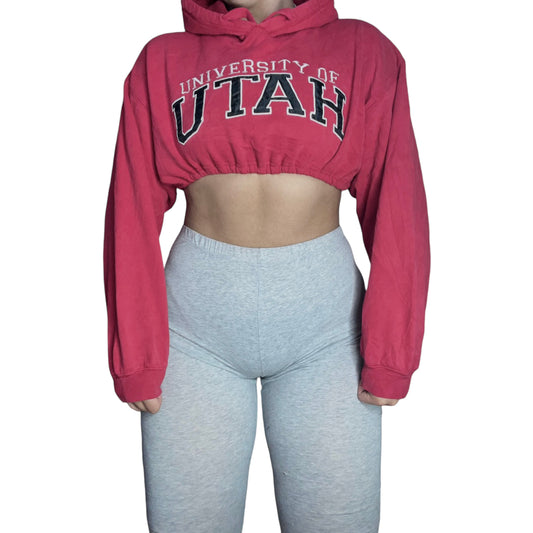 University of Utah Reworked Crop Hoodie