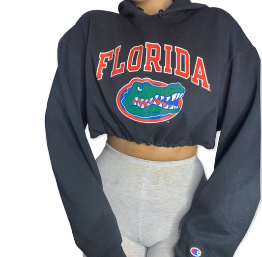 University of Florida Reworked Crop Hoodie Sweatshirt