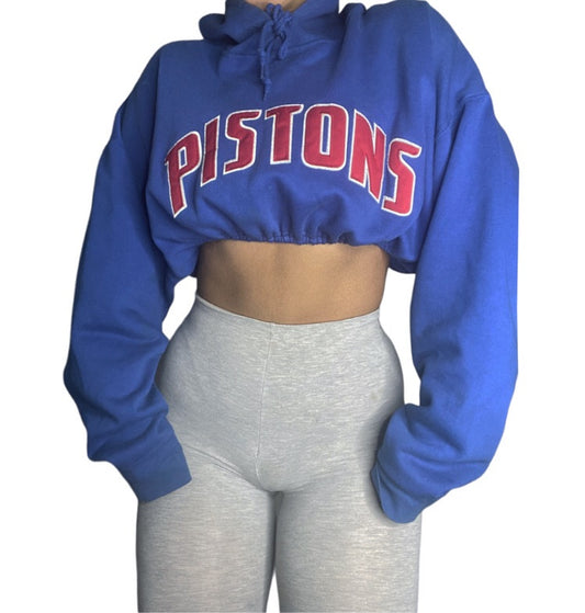 Detroit Pistons Reworked Crop Hoodie