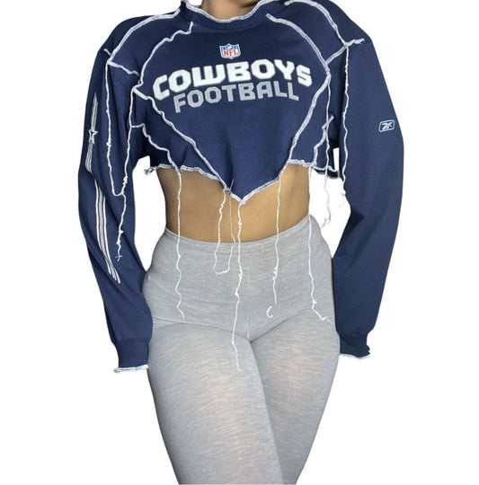 Dallas Cowboys Reworked Contrast Stitch Crop Top