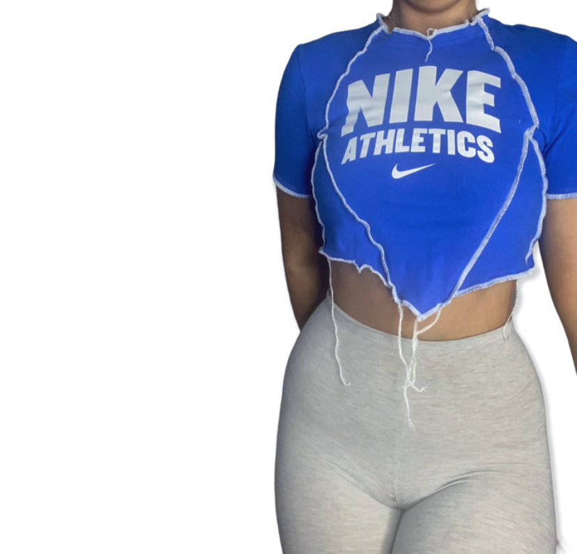 Nike Reworked Contrast Stitch Crop Top