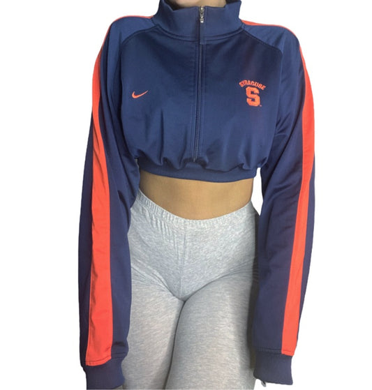 Syracuse University x Nike Reworked Crop Zip Up Track Jacket