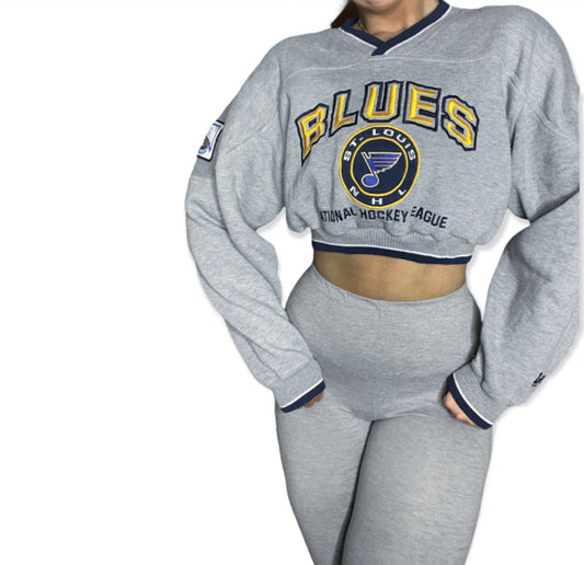 NHL St Louis Blues Reworked Crop Crewneck Sweatshirt