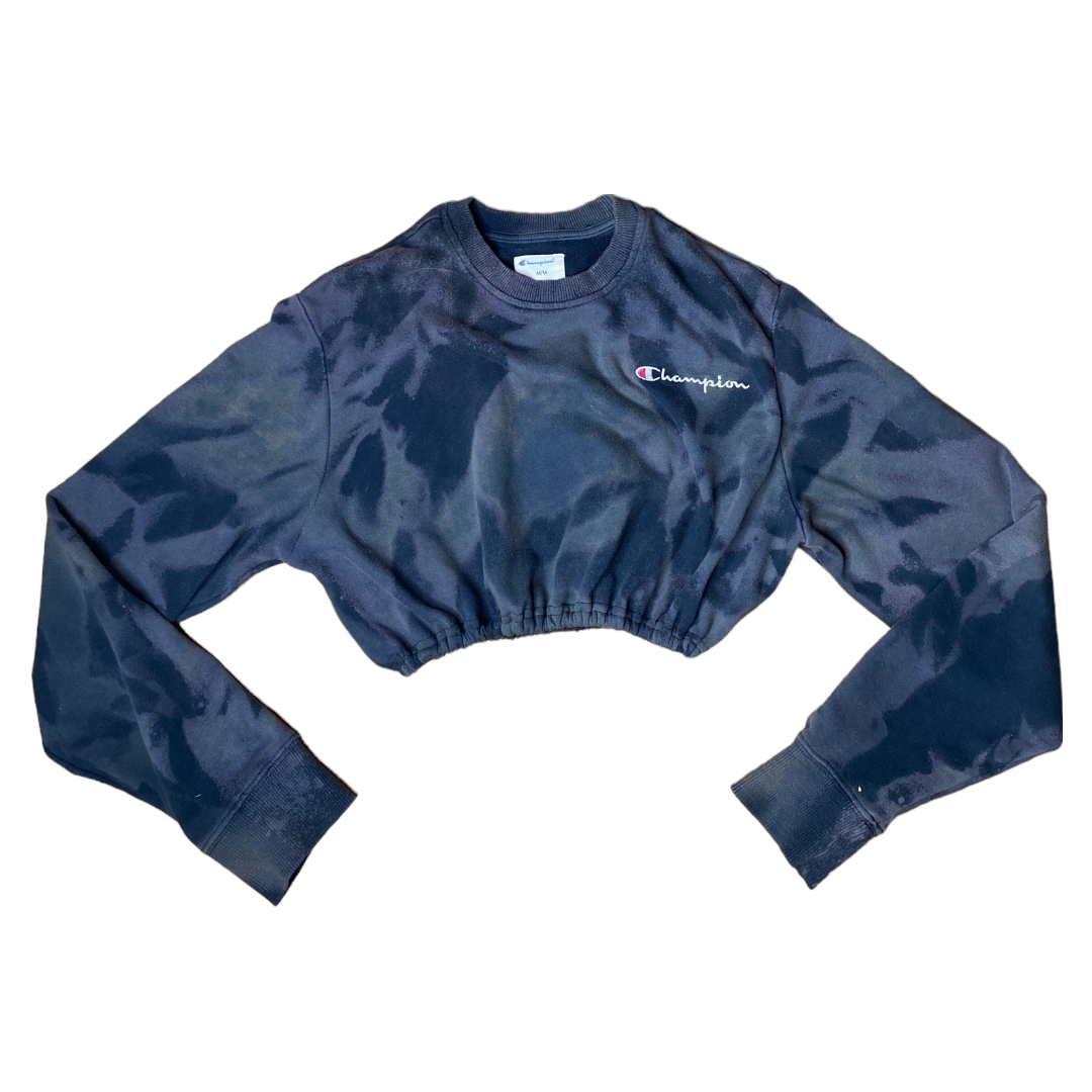 Champion Reworked Bleach Tie Dye Crop Crewneck