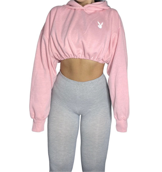 Playboy Bunny Reworked Crop Hoodie