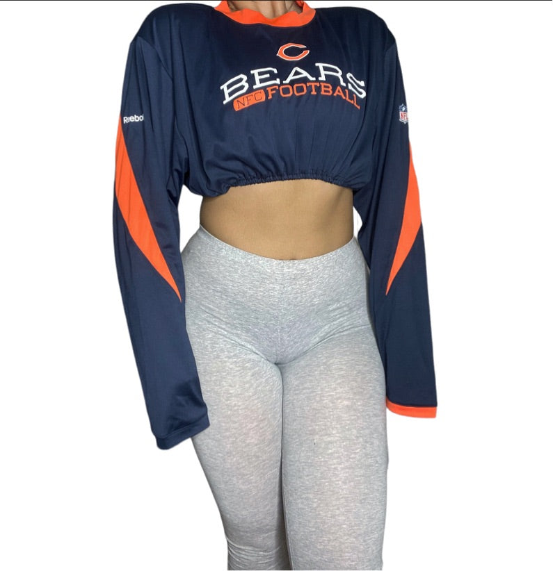 Chicago Bears Reworked Long sleeve Crop Top