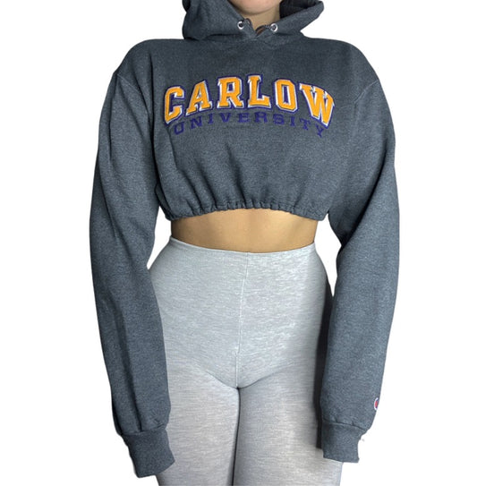 Carlow University Reworked Crop Hoodie