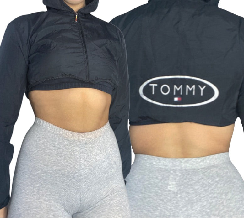 Tommy Hilfiger Reworked Zip Up Crop Windbreaker