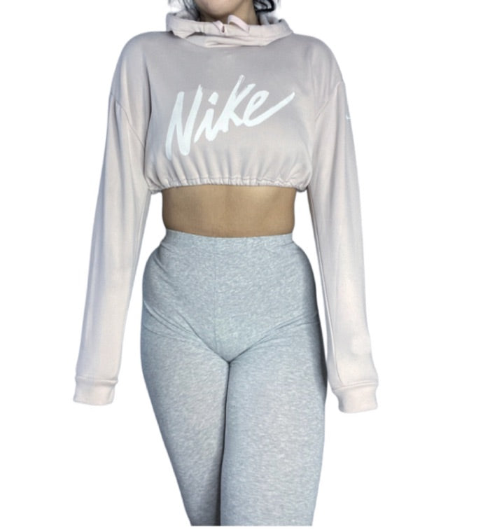 Nike Light Pink Crop Hoodie