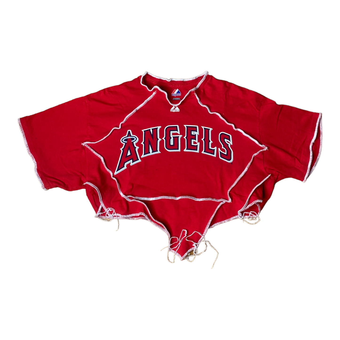 Los Angeles Angels Reworked Contrast Stitch Crop Top