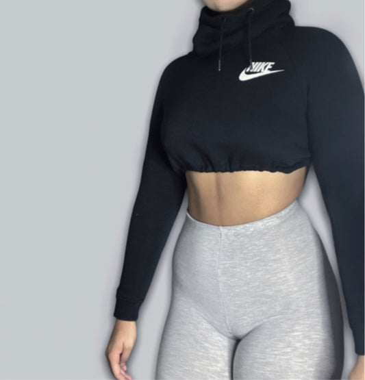 Nike Reworked Cowl Neck Crop Hoodie Sweatshirt