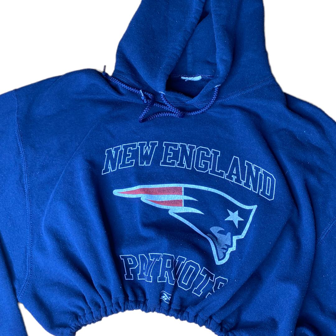 New England Patriots Reworked Crop Hoodie