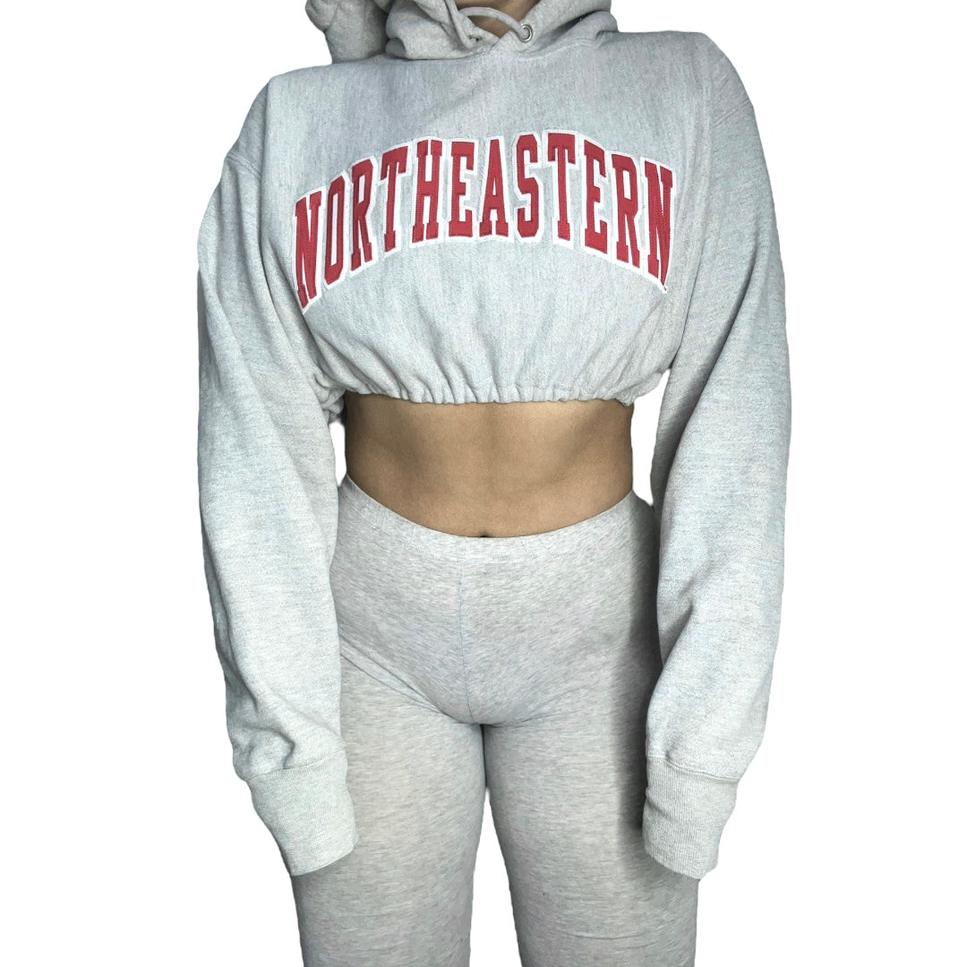 Northeastern Reworked Crop Hoodie