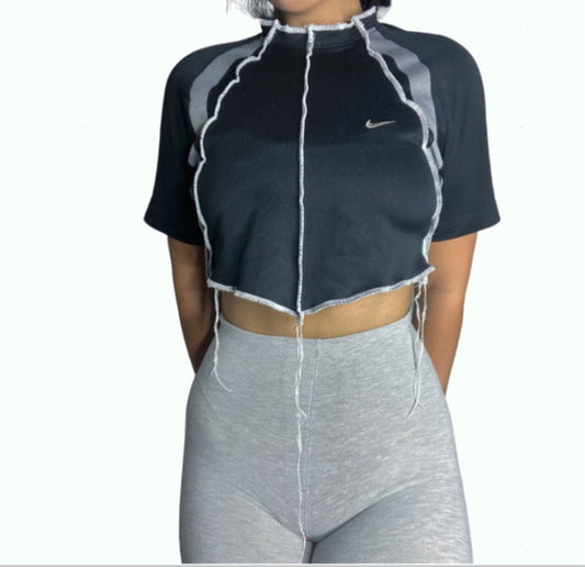 Nike y2k Reworked  Contrast Seam Crop Top