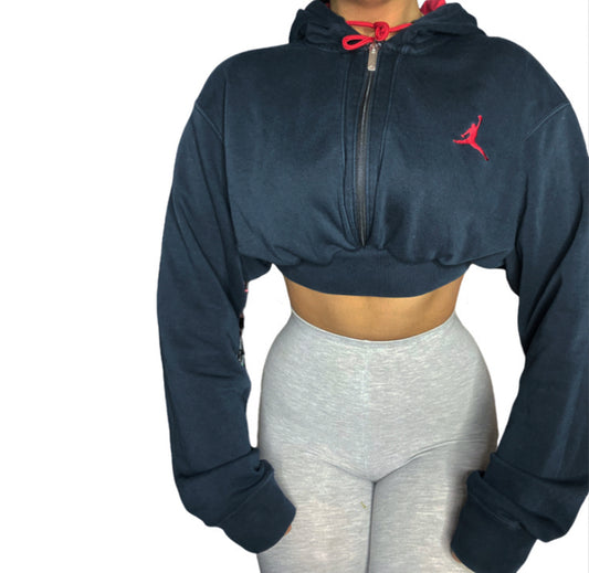 Jordans Reworked Zip Crop Hoodie