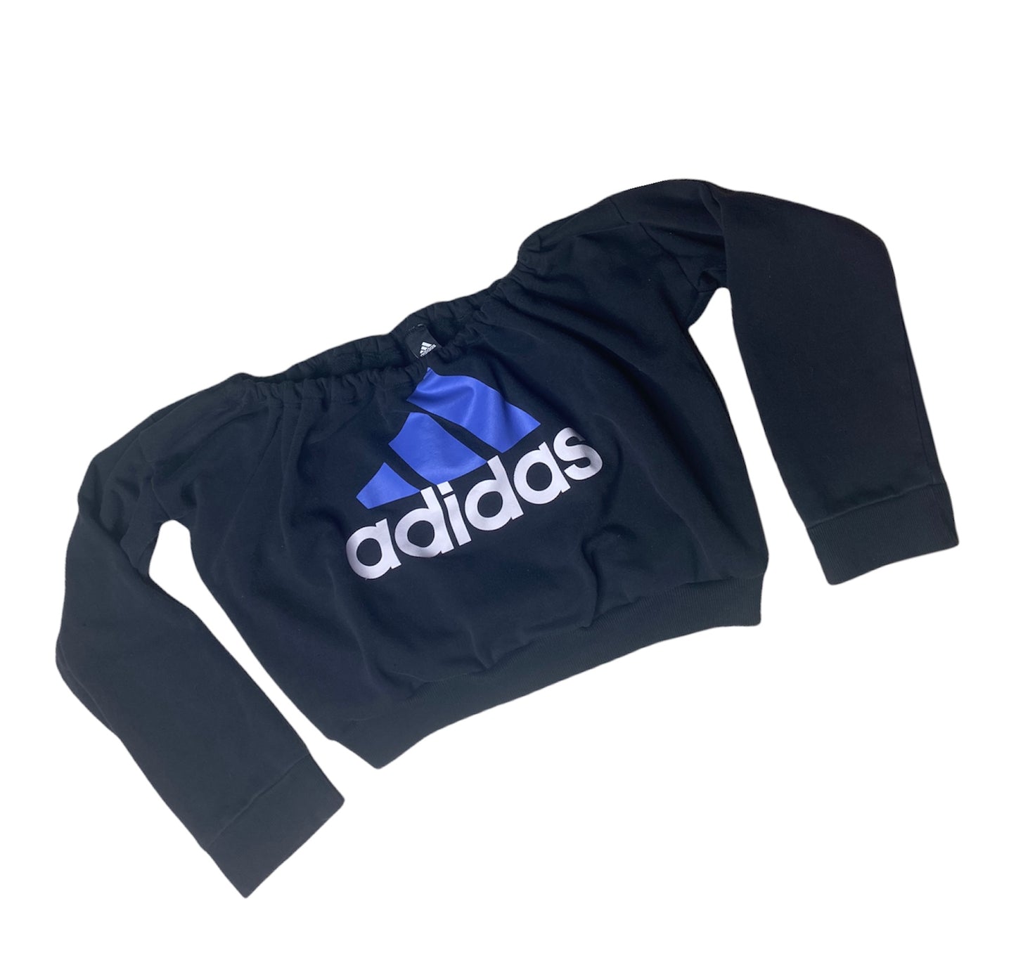 ADIDAS Reworked Off the Shoulder Crop Sweatshirt