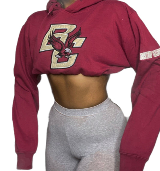 Boston College Reworked Crop Hoodie