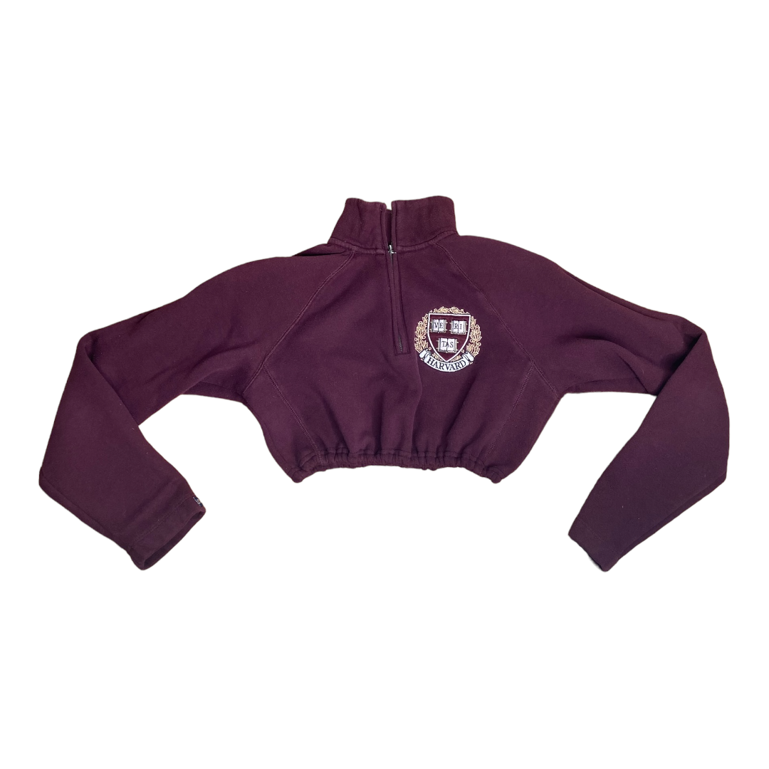 Harvard University Reworked Crop Quarter Zip