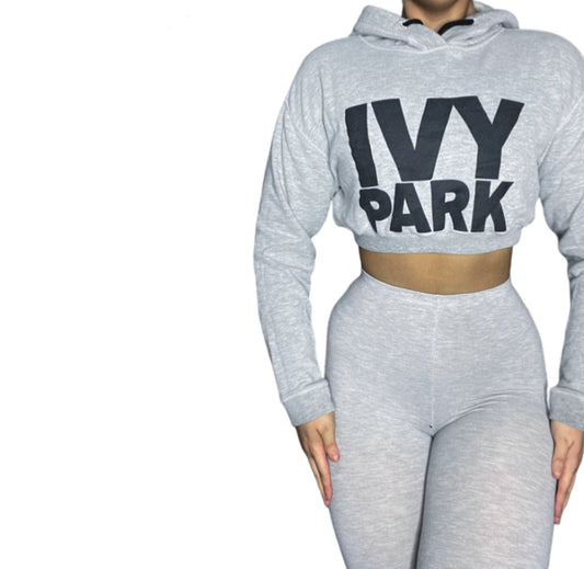 Ivy Park Reworked Crop Hoodie Sweatshirt