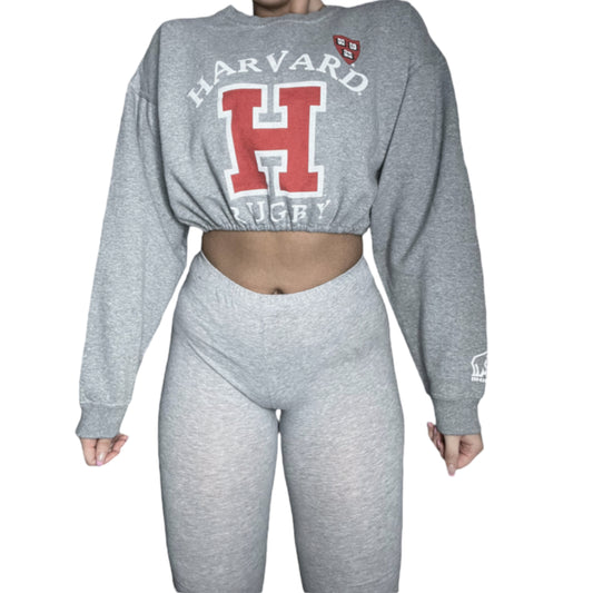 Harvard Reworked Crop Crewneck