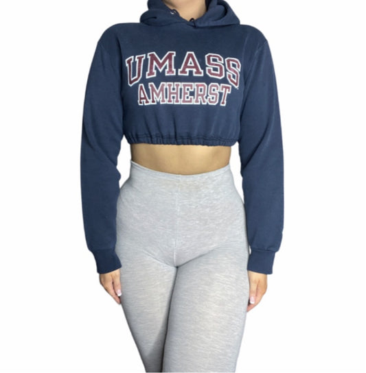 UMASS Amherst Reworked Crop Hoodie