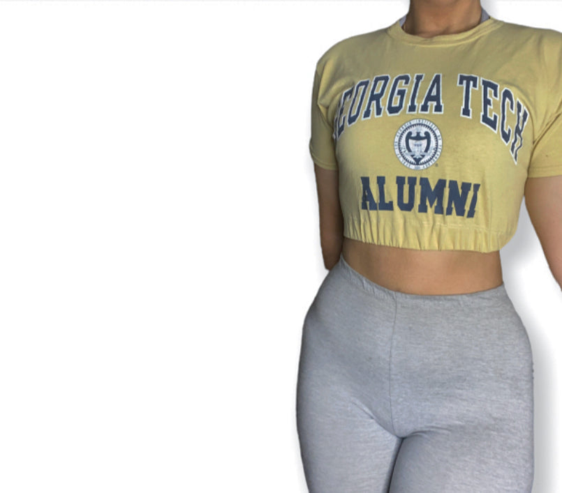 Georgia Tech Reworked Vintage Crop Top