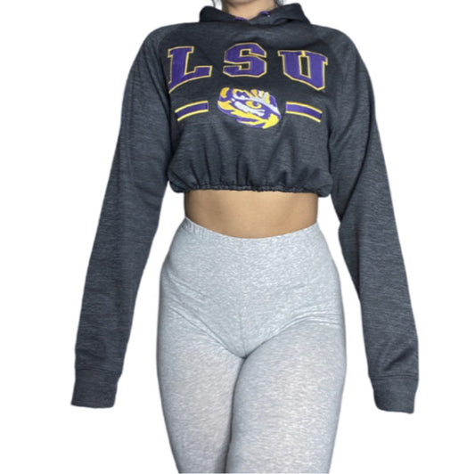 LSU Reworked Crop Hoodie