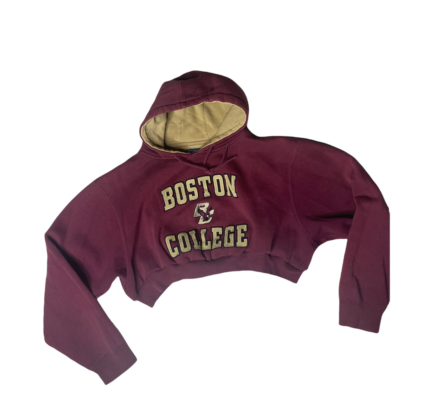 Boston College Reworked Crop Hoodie Sweatshirt