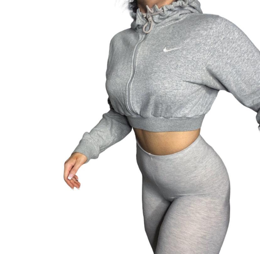 Nike Reworked Grey Zip Up Hoodie