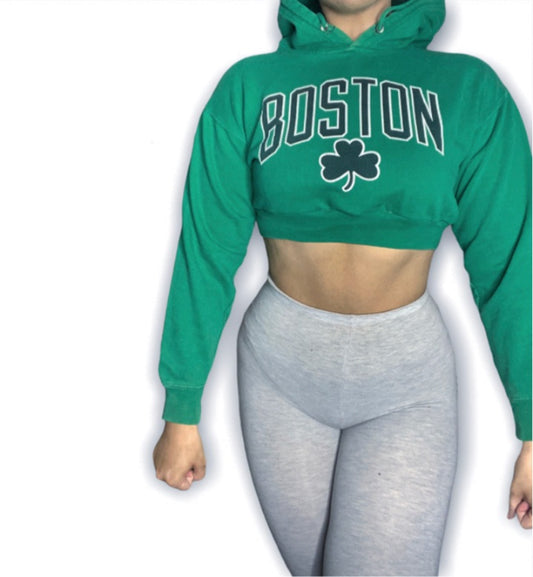 Boston Celtics Reworked Crop Hoodie