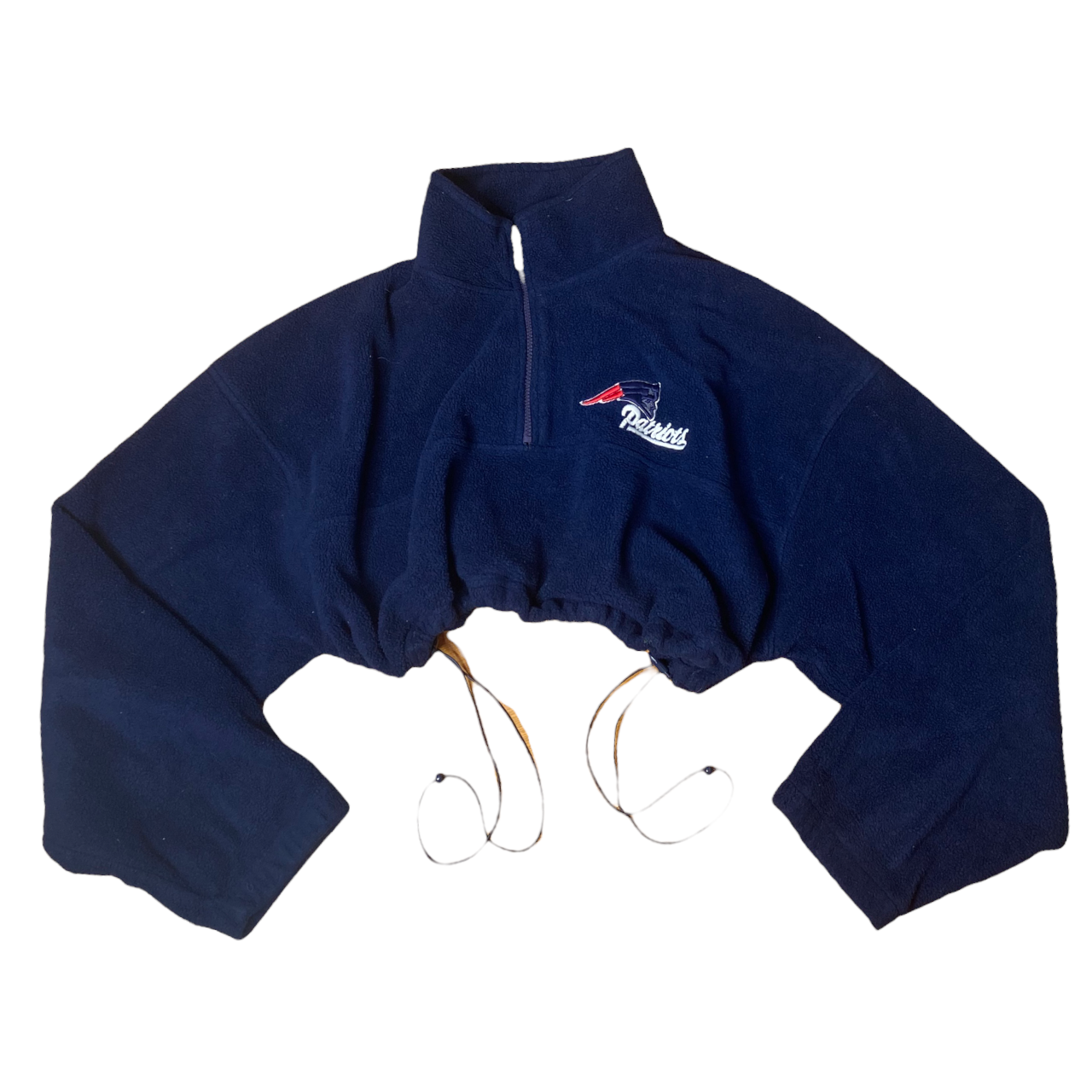 New England Patriots Reworked Drawstring Crop Sweatshirt