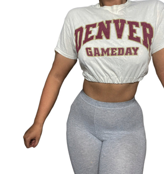 Vintage Denver Colorado GameDay Reworked Crop Top