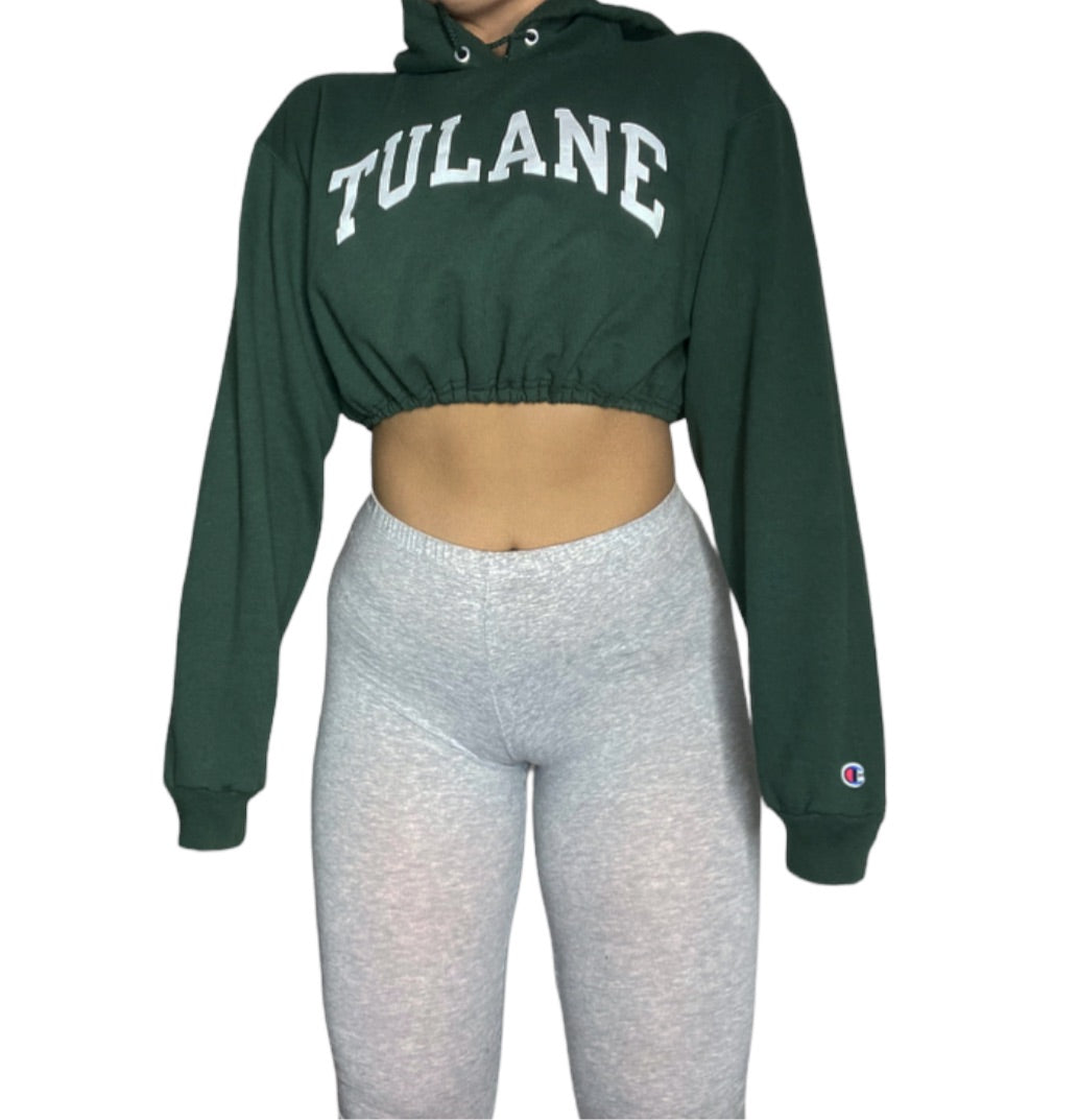 Tulane University Reworked Crop Hoodie