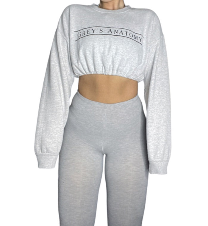 Grey’s Anatomy Reworked Crop Crewneck Sweatshirt