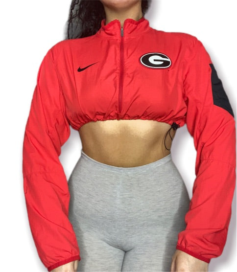 Nike x Georgia Bull Dogs Reworked Drawstring Crop Windbreaker