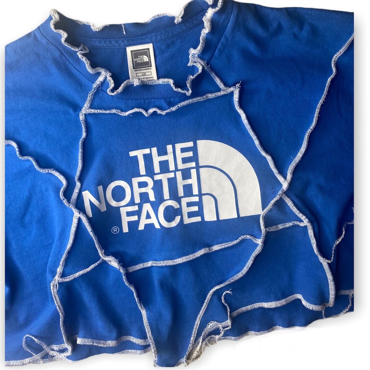 North Face Reworked Reverse Seam Patchwork Crop Top