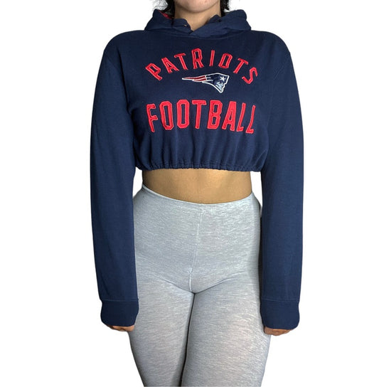 New England Patriots Reworked Crop Hoodie