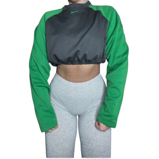 Nike Reworked Crop Colorblock Crewneck Sweatshirt