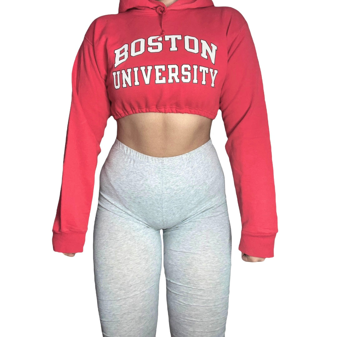 Boston University Reworked Crop Hoodie