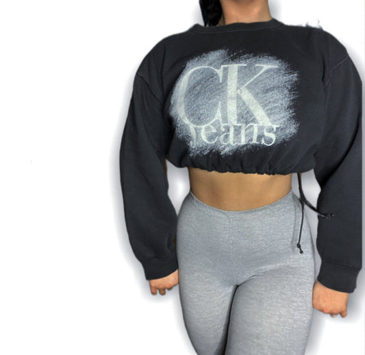 Calvin Klein Jeans Vintage Reworked Crop Drawstring Crewneck