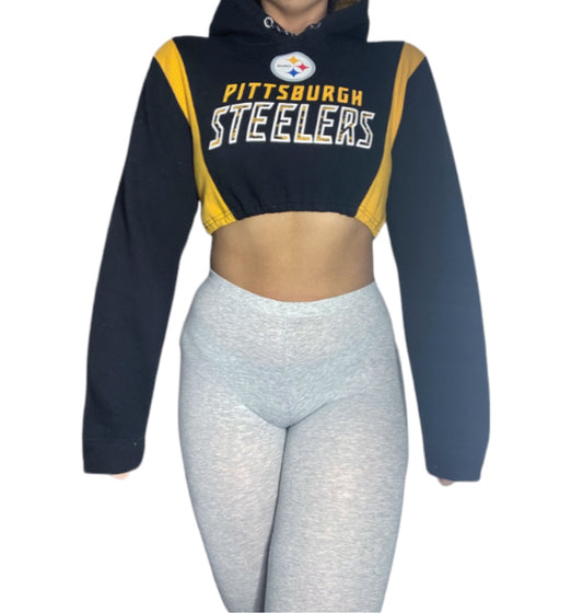 Pittsburg Steelers Reworked Crop Hoodie Sweatshirt