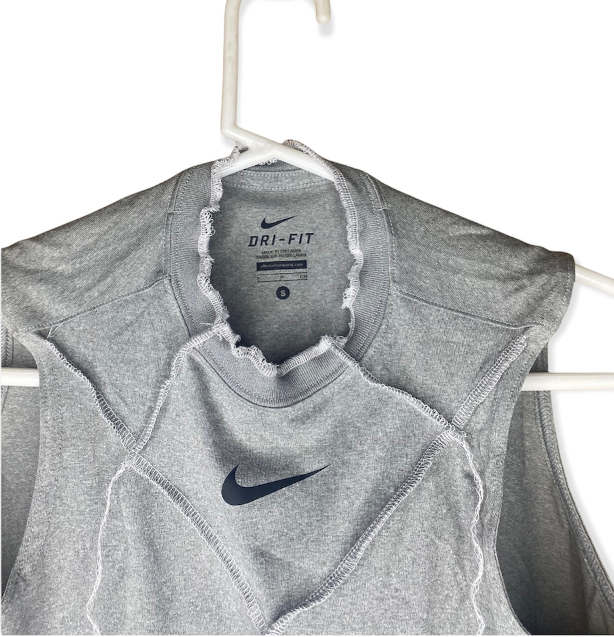 Nike Reworked Contrast Stitch Crop Top