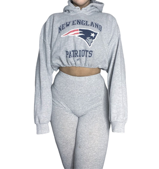 New England Patriots Reworked Crop Hoodie