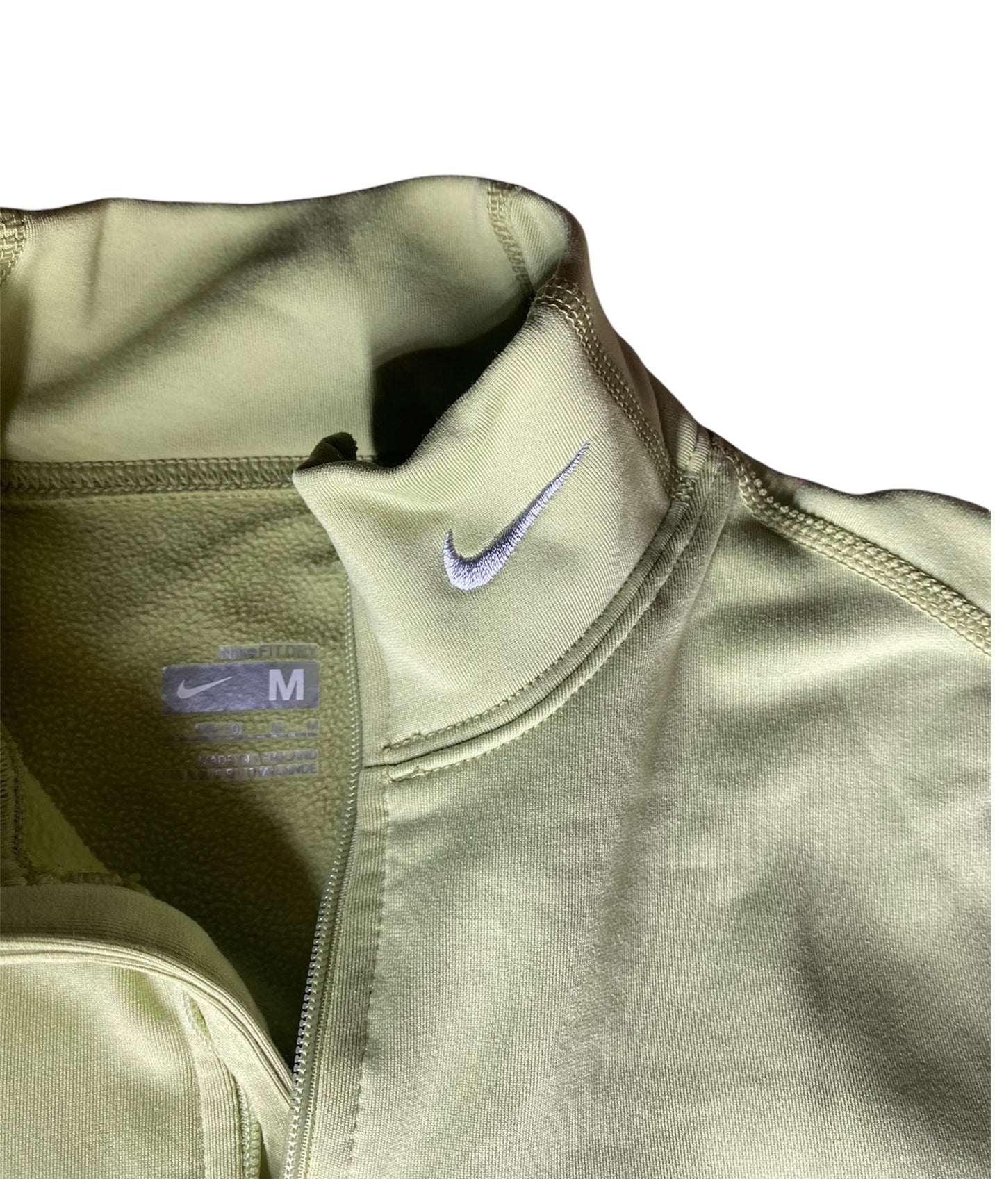 NIKE Vintage Lime Green Cropped Quarter Zip