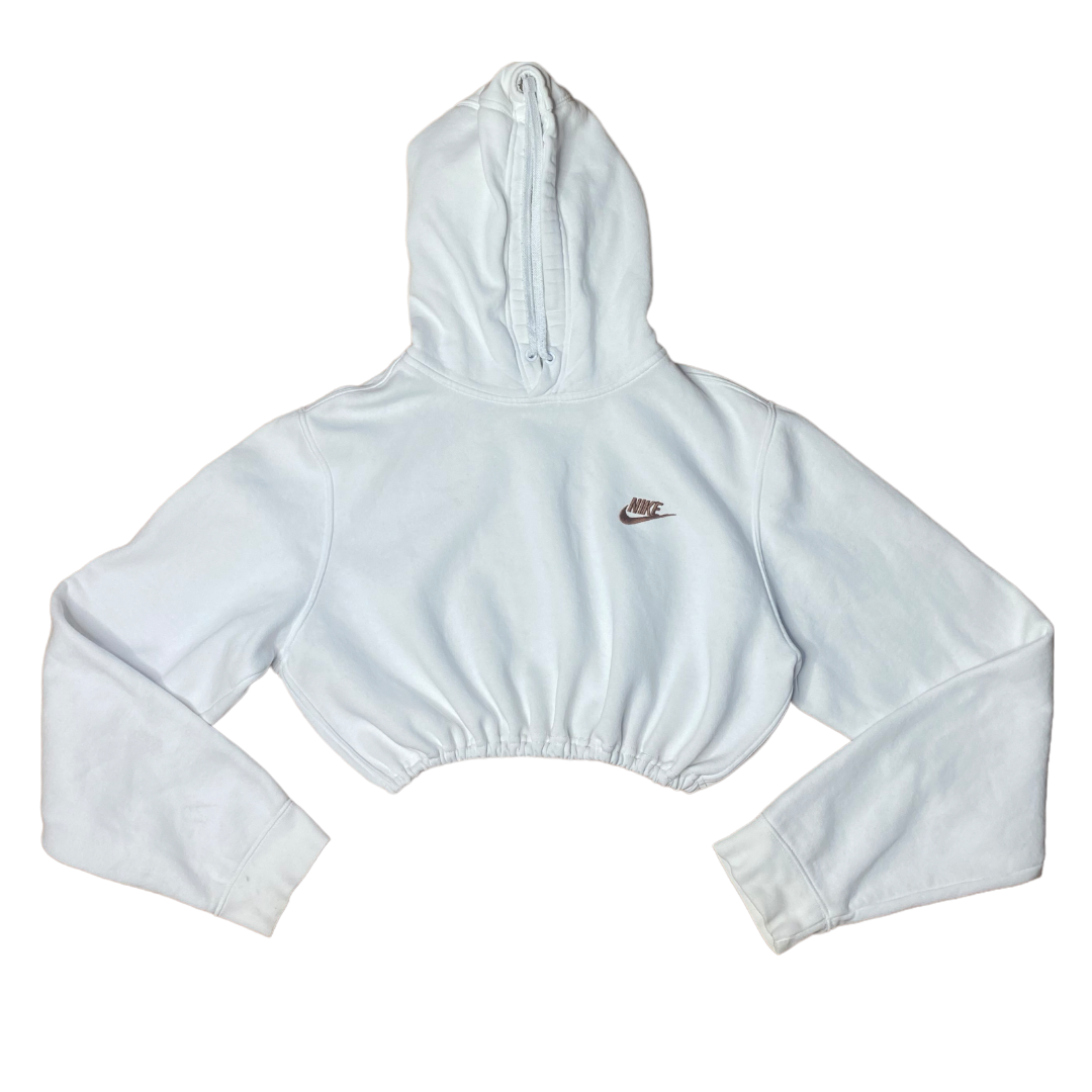 Nike Reworked White Crop Hoodie