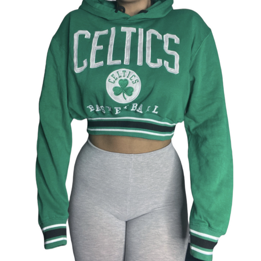 Boston Celtics Reworked Crop Hoodie