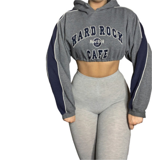 Hard Rock Cafe Reworked Crop Hoodie