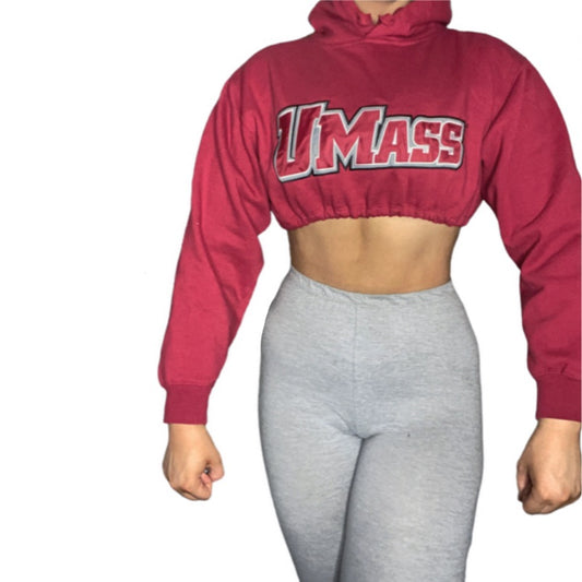 Umass Amherst Reworked Crop Hoodie